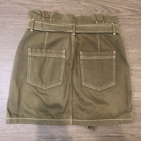 Free People Skirt Olive Green Size 10 Preowned - Picture 7 of 8